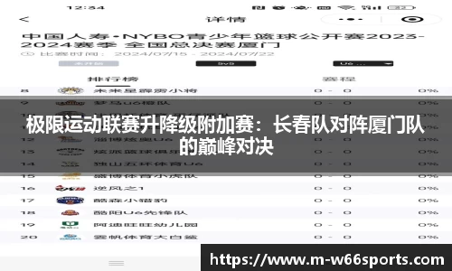 极限运动联赛升降级附加赛：长春队对阵厦门队的巅峰对决